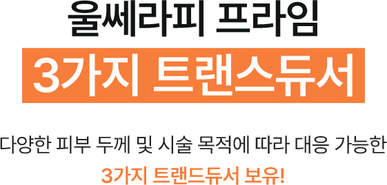 울쎄라피 프라임  3가지 트랜스듀서